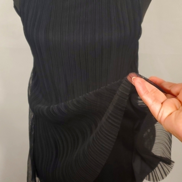 NWT Mimi Chica Black Blouse Size Large | Elegant Simple Sheer - Picture 3 of 10